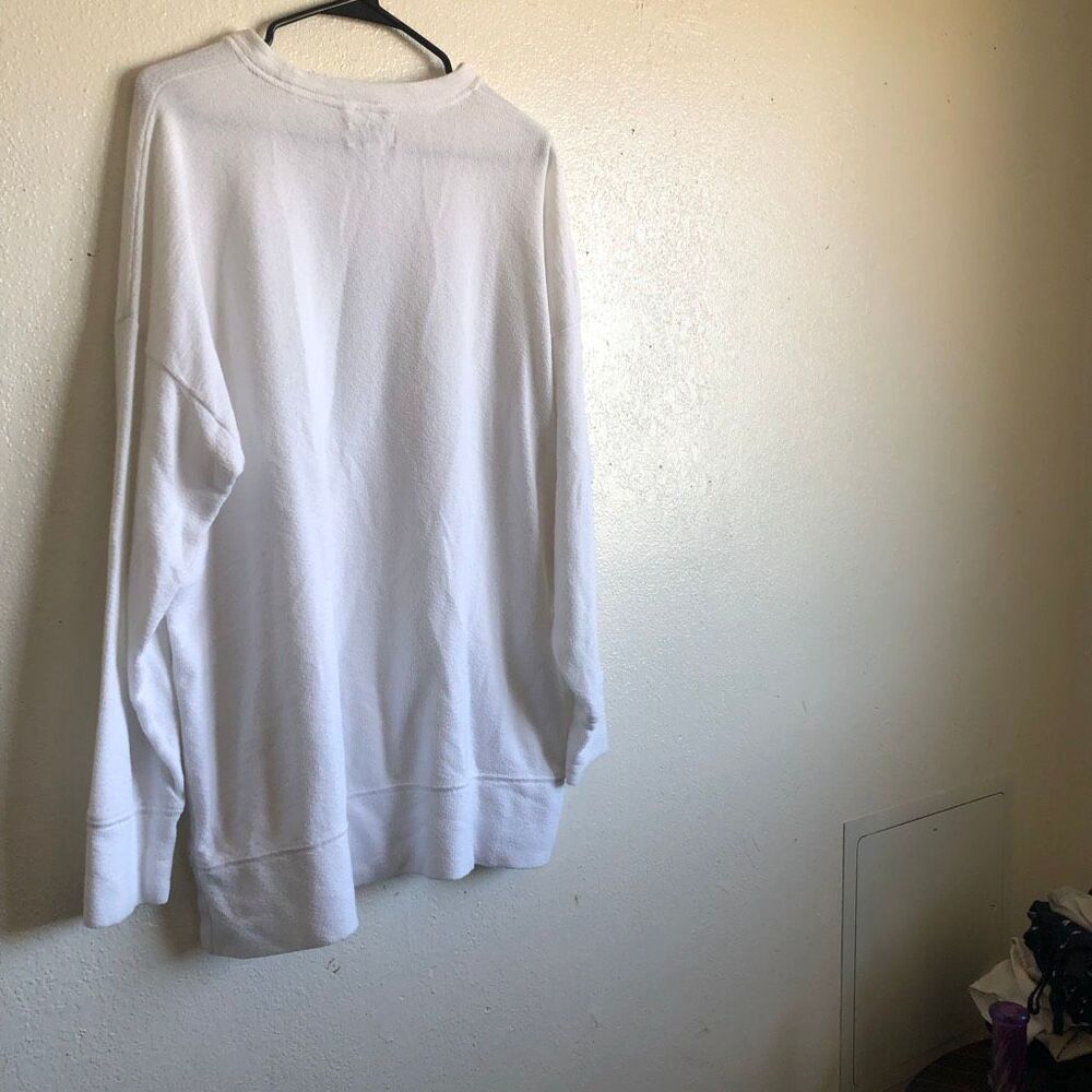 Aerie very oversized style boyfriend fit white long sleeve sweater pullover size - Picture 7 of 7
